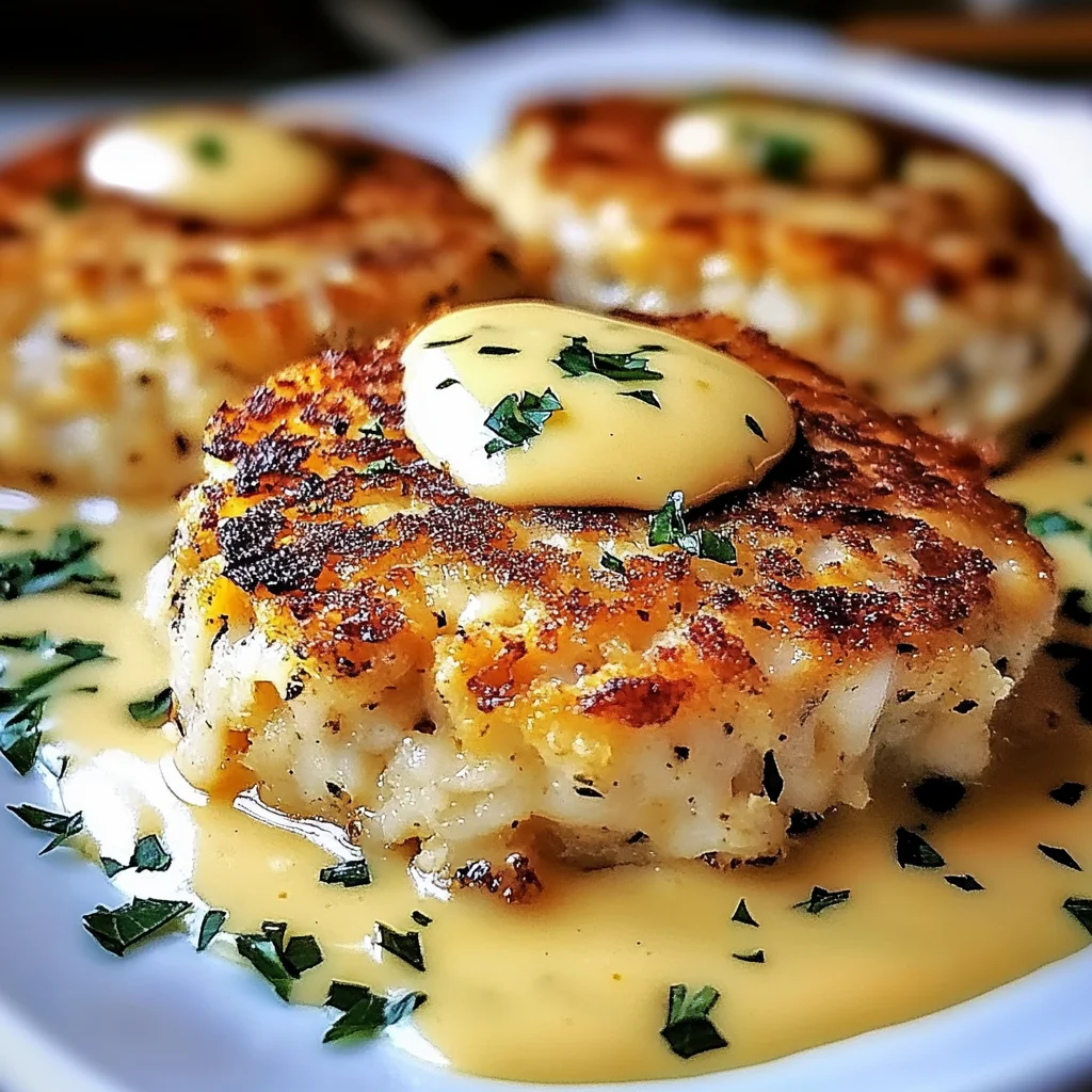 Cheddar Bay Crab Cakes with Lemon Butter Drizzle