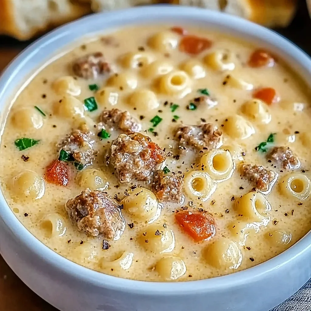 Creamy Parmesan Italian Sausage Ditalini Soup