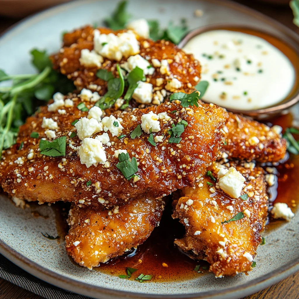 Crispy Hot Honey Feta Chicken