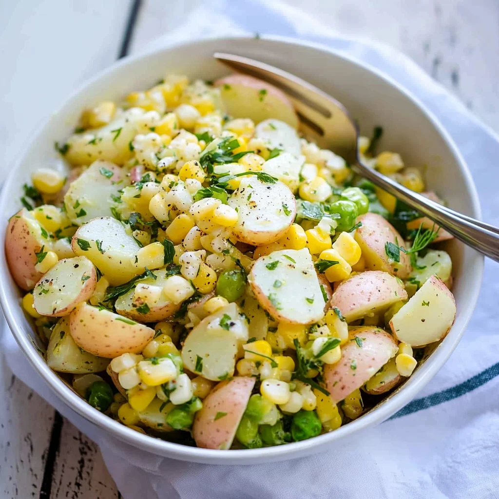 French-Style Summer Potato Salad with Corn