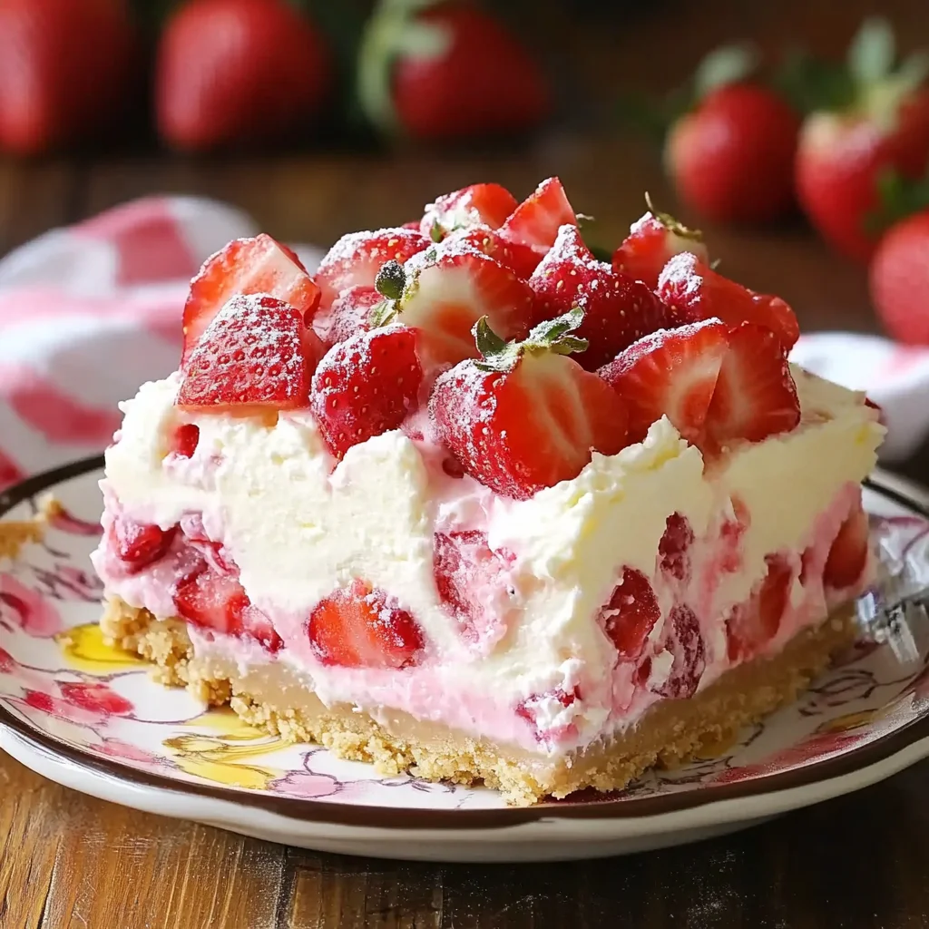 No-Bake Strawberry Cheesecake Lush