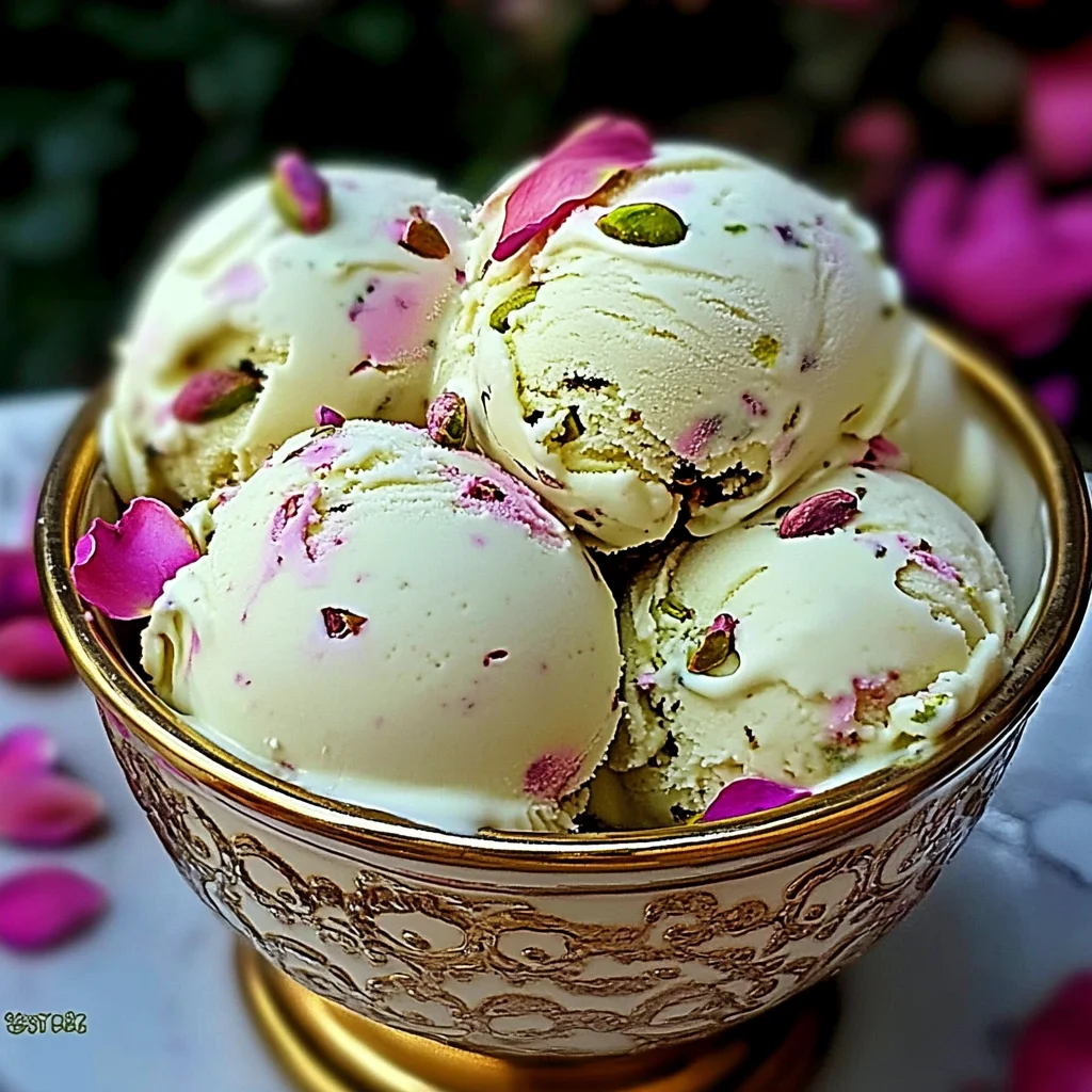 Rose Pistachio Cheesecake Ice Cream