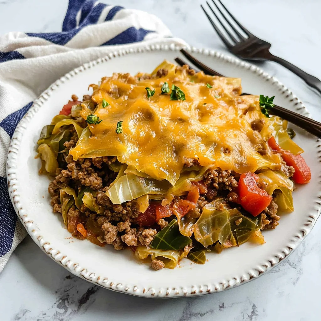 Unstuffed Ground Beef Cabbage Roll Casserole One-Pan