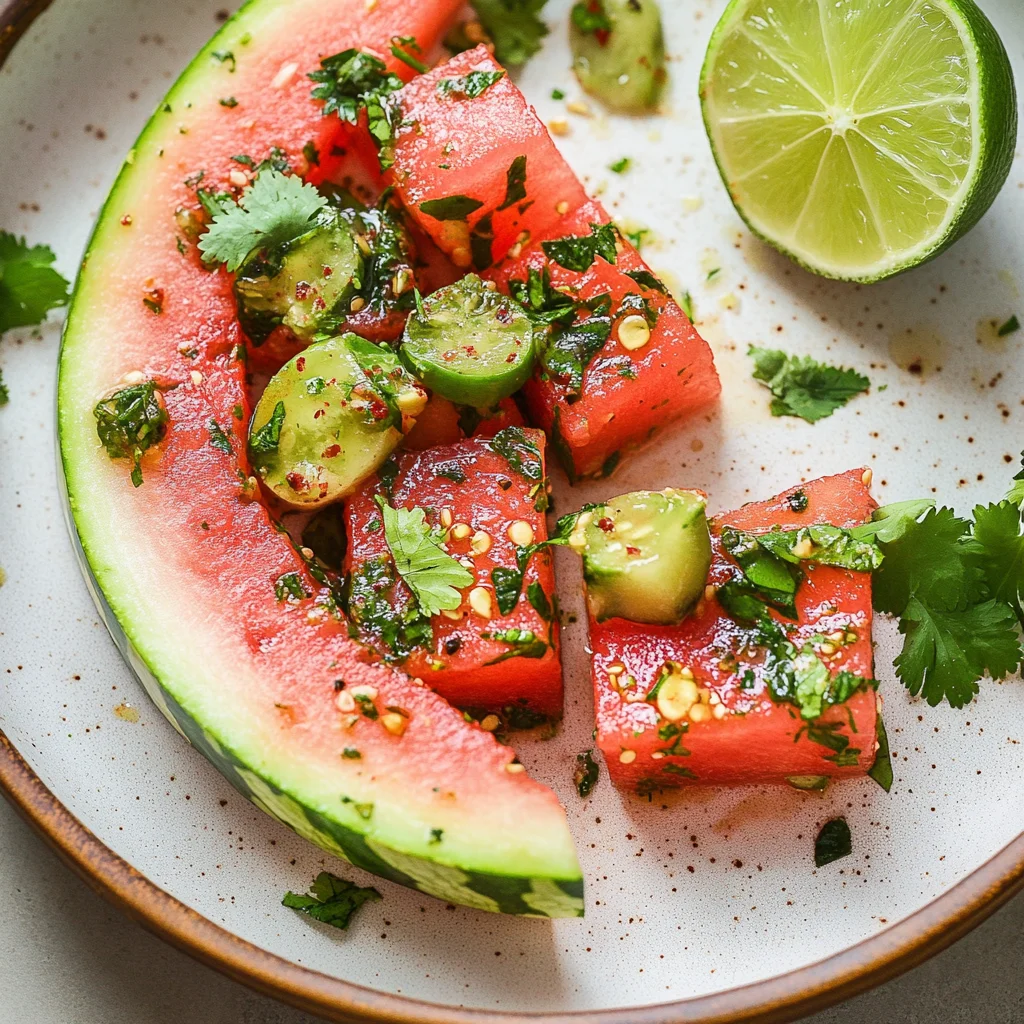 spicy watermelon salad with cilantro and lime