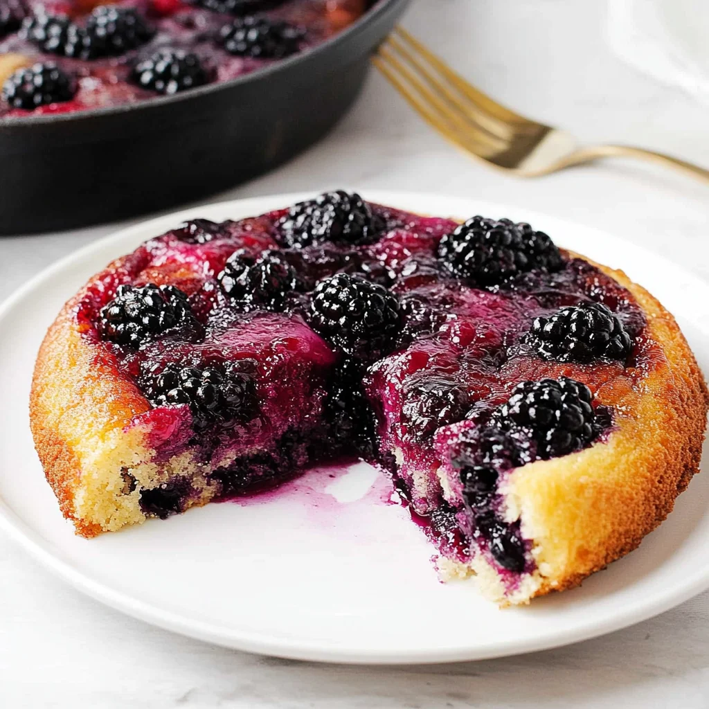 Blackberry Cake (EASY Upside-Down Skillet Cake)