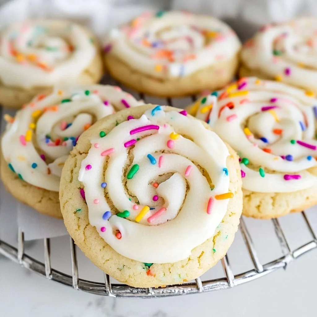 Crumbl Birthday Cake Cookies