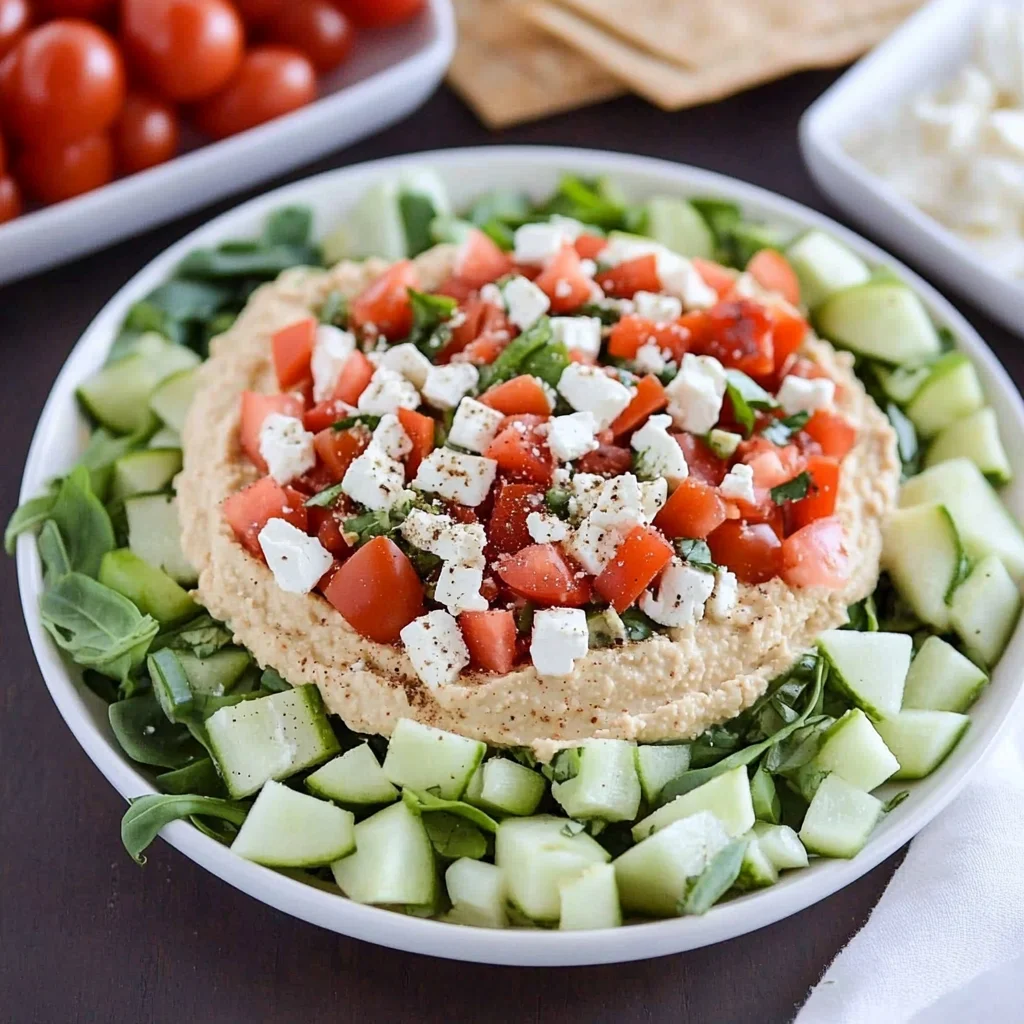Easy 7-Layer Greek Hummus Dip
