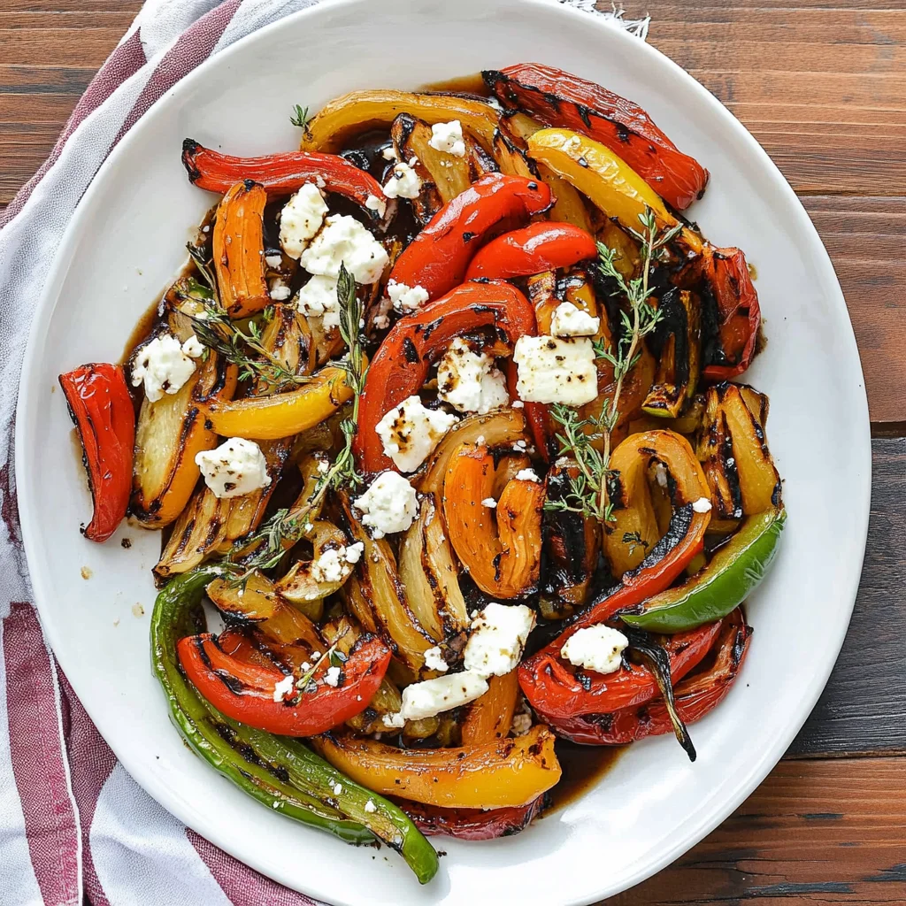 Easy Balsamic Grilled Vegetables with Feta