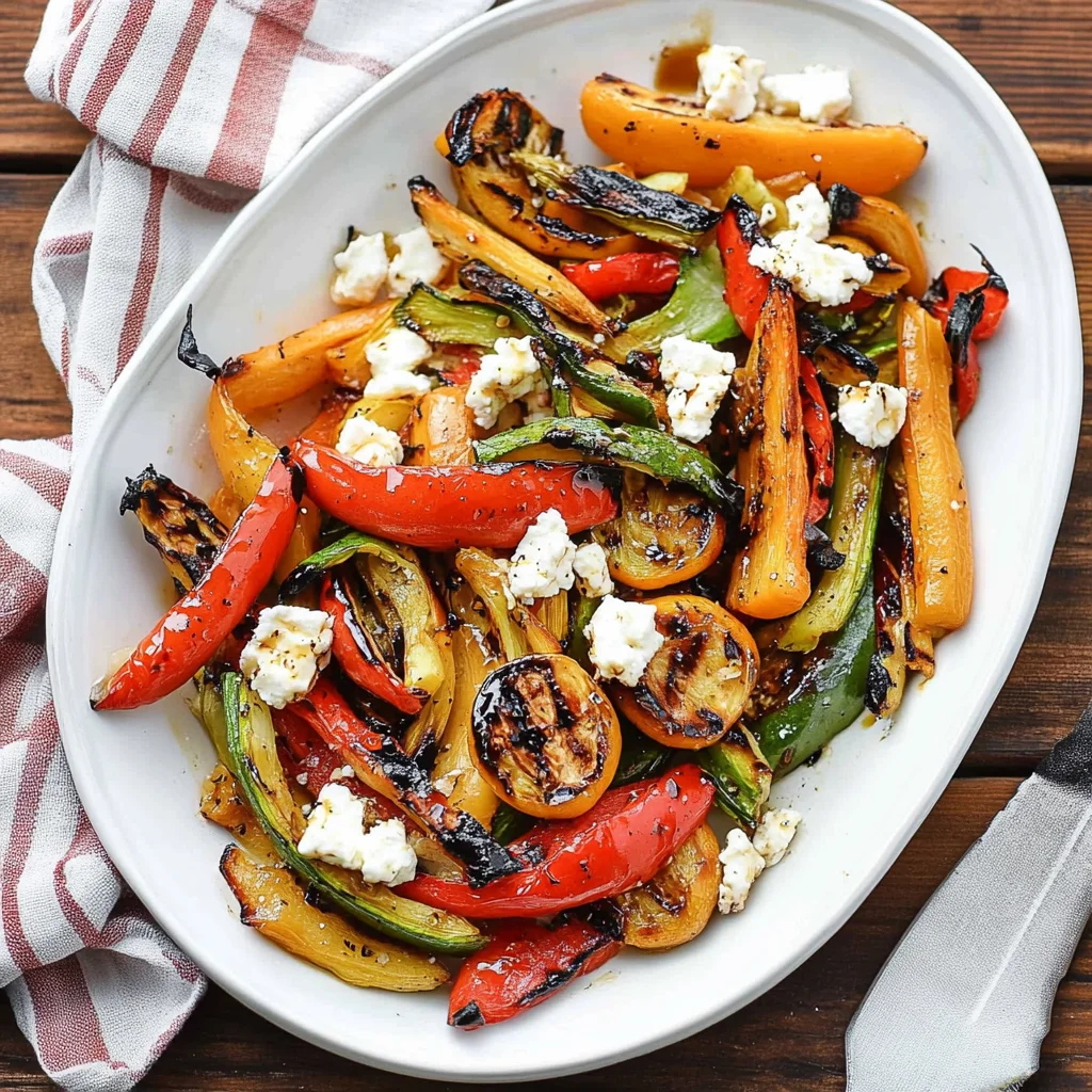 Easy Balsamic Grilled Vegetables with Feta