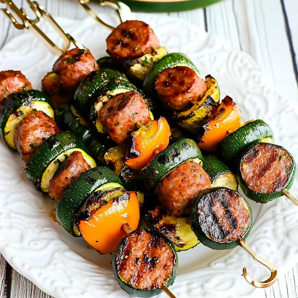 Easy Kabobs with Zucchini and Sausage