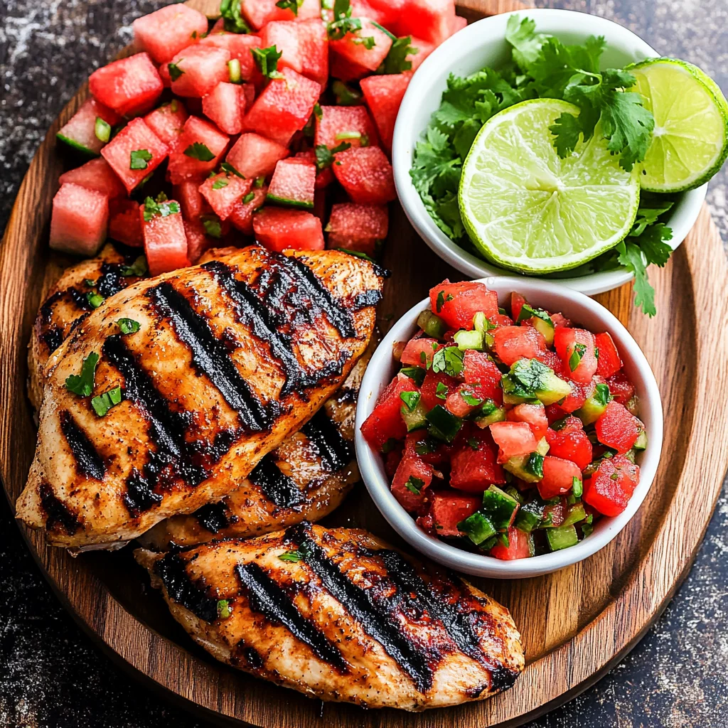 Grilled Honey Lime Chicken with Watermelon Salsa
