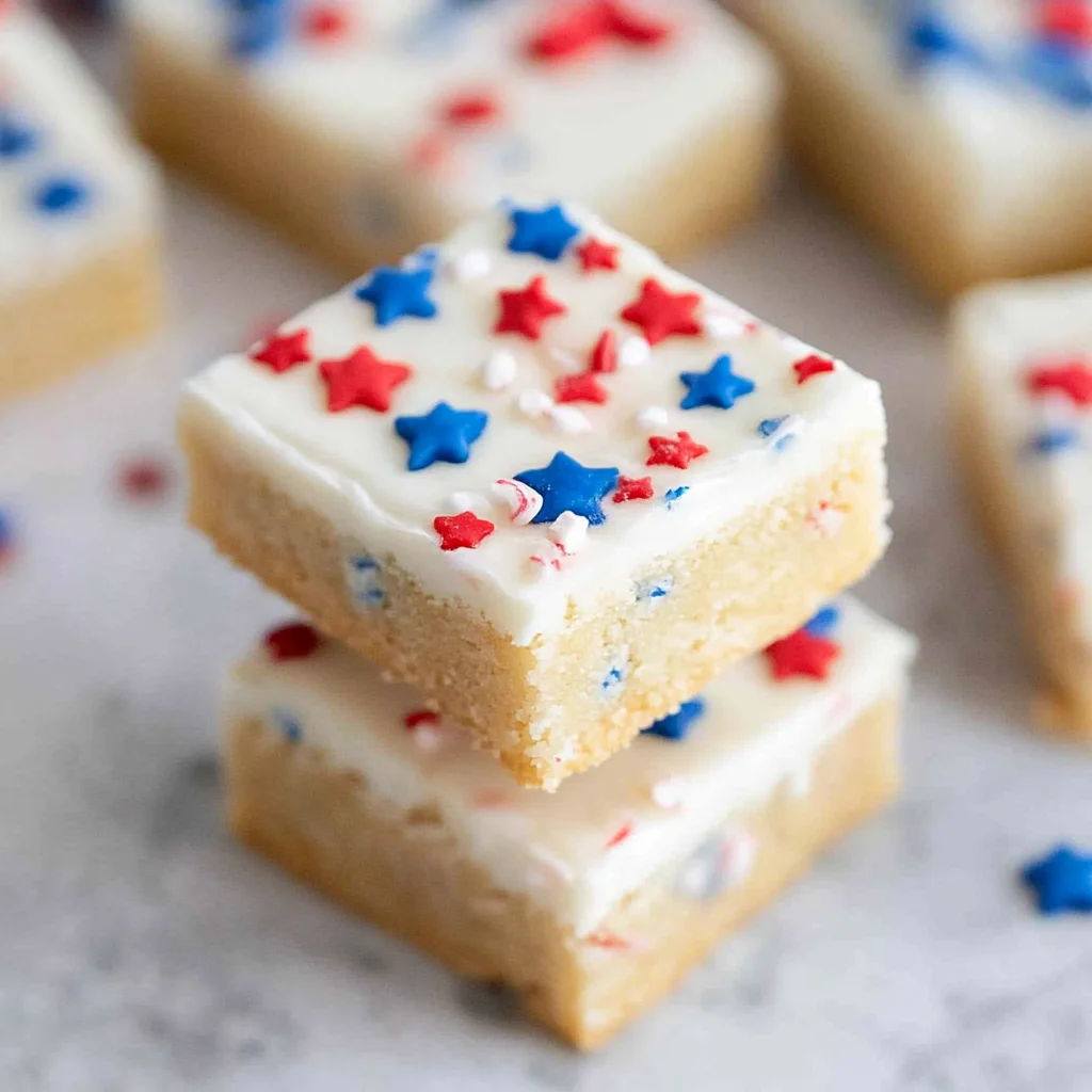 Patriotic sugar cookie bars