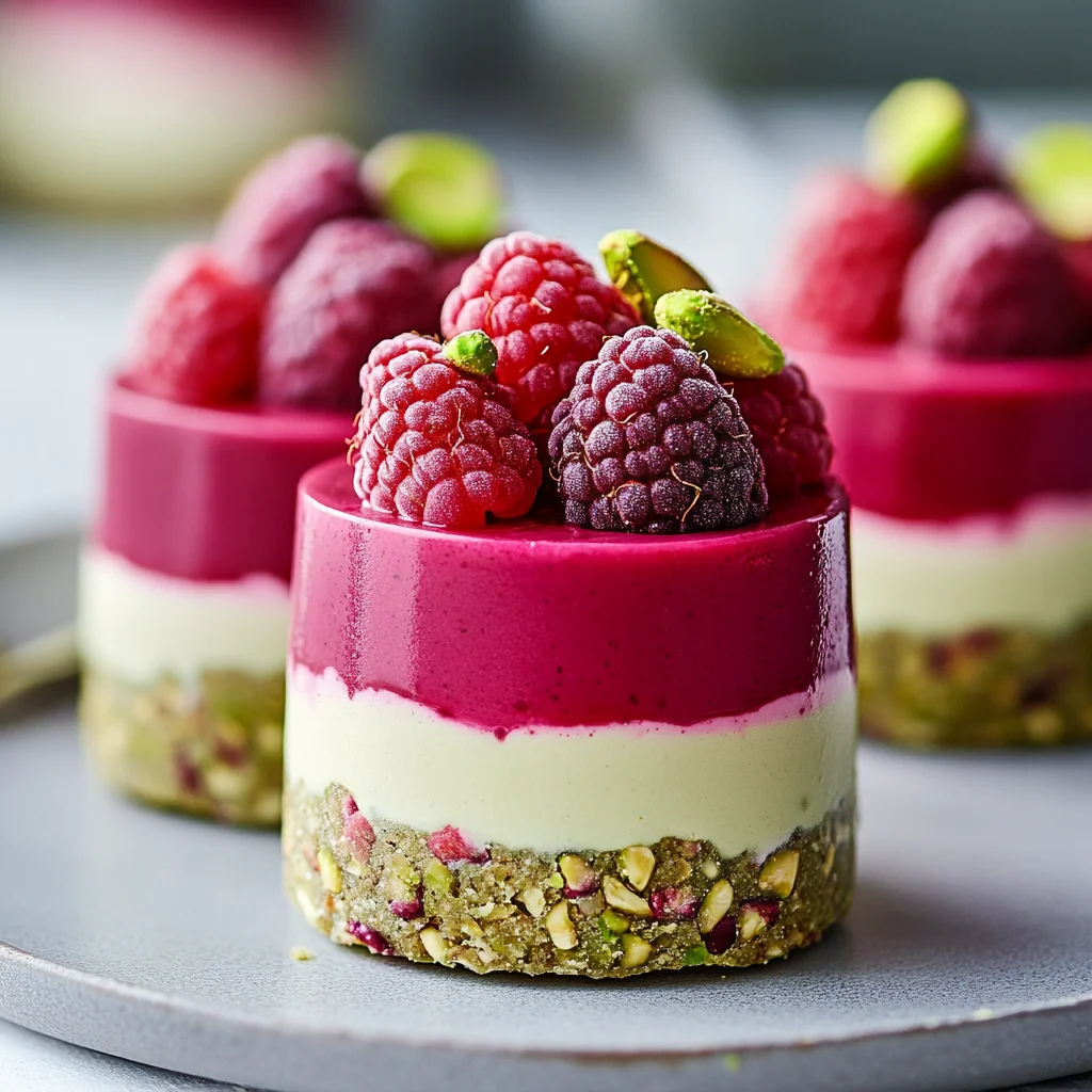Raspberry Pistachio Mousse Cakes