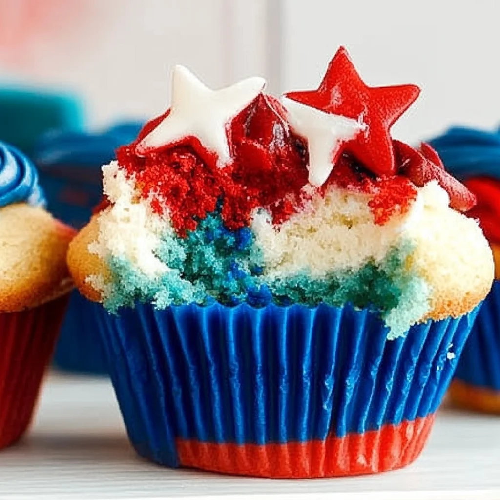 Red White and Blue Cupcakes