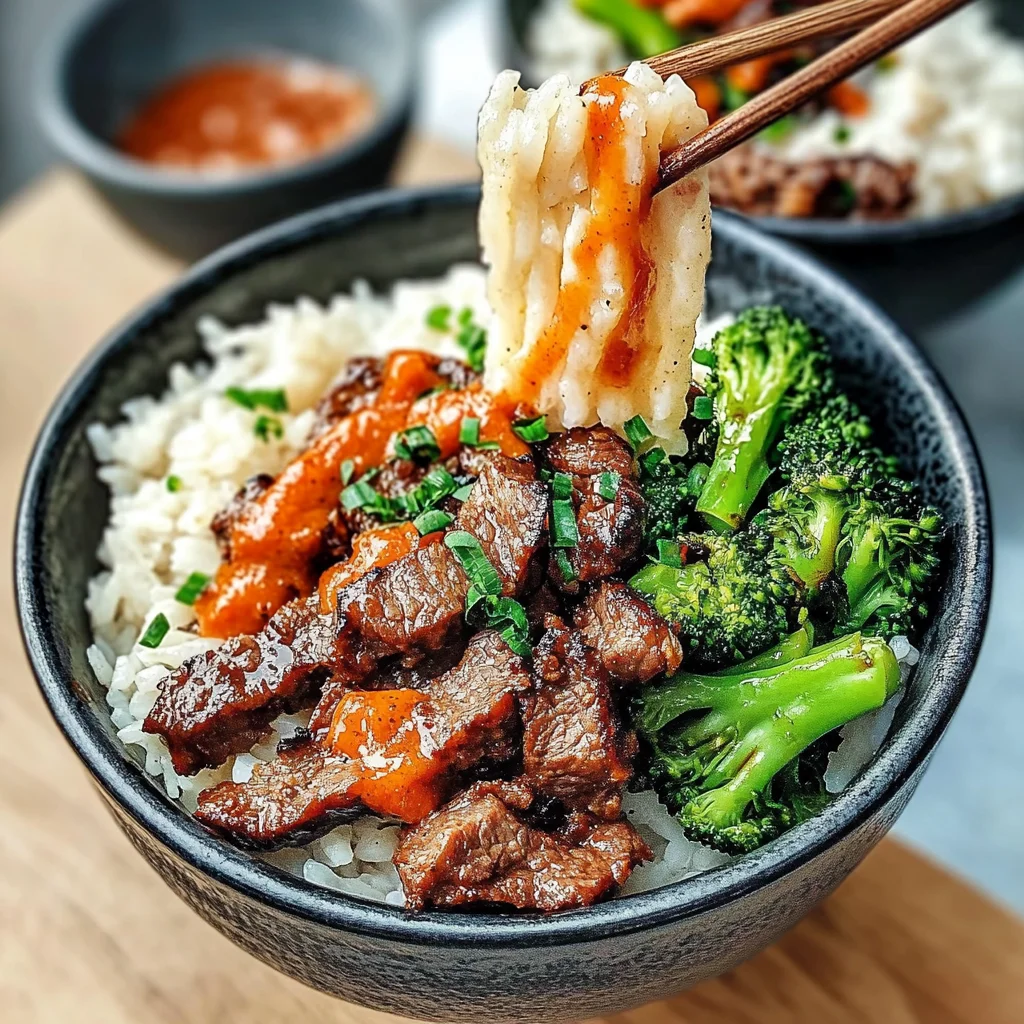 Spicy Beef and Broccoli Rice Bowls