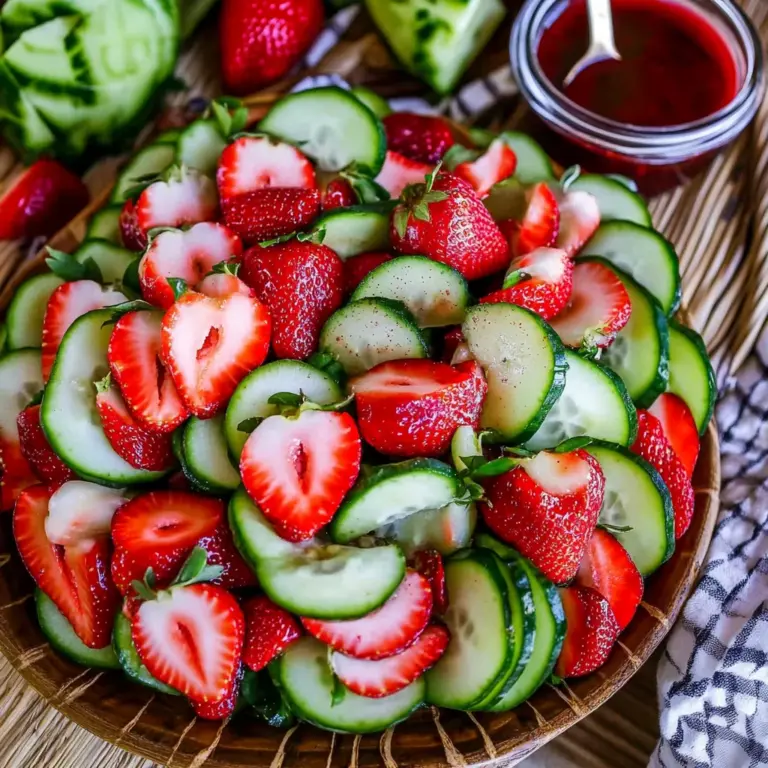 Strawberry Cucumber Salad with Honey Balsamic Dressing
