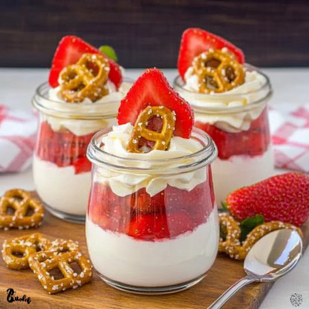 Strawberry Pretzel Salad Parfaits Recipe