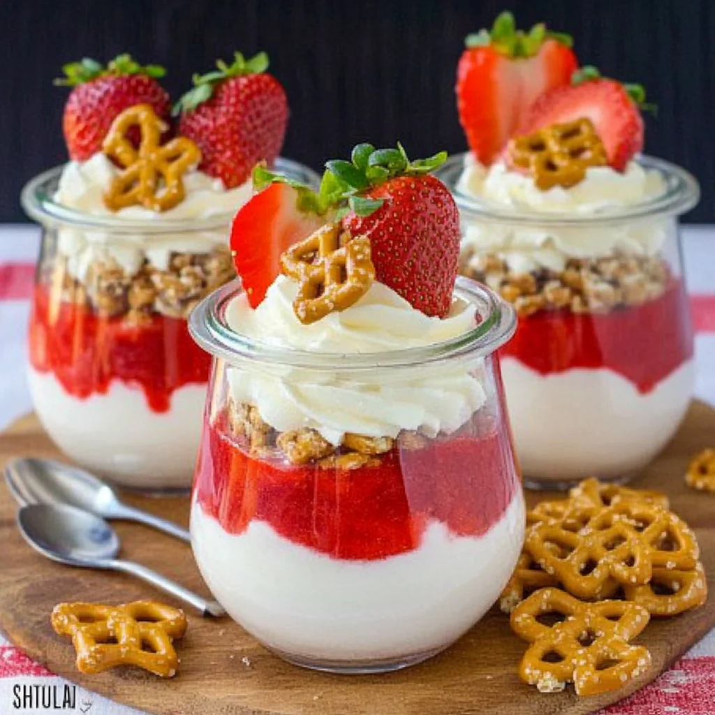 Strawberry Pretzel Salad Parfaits Recipe