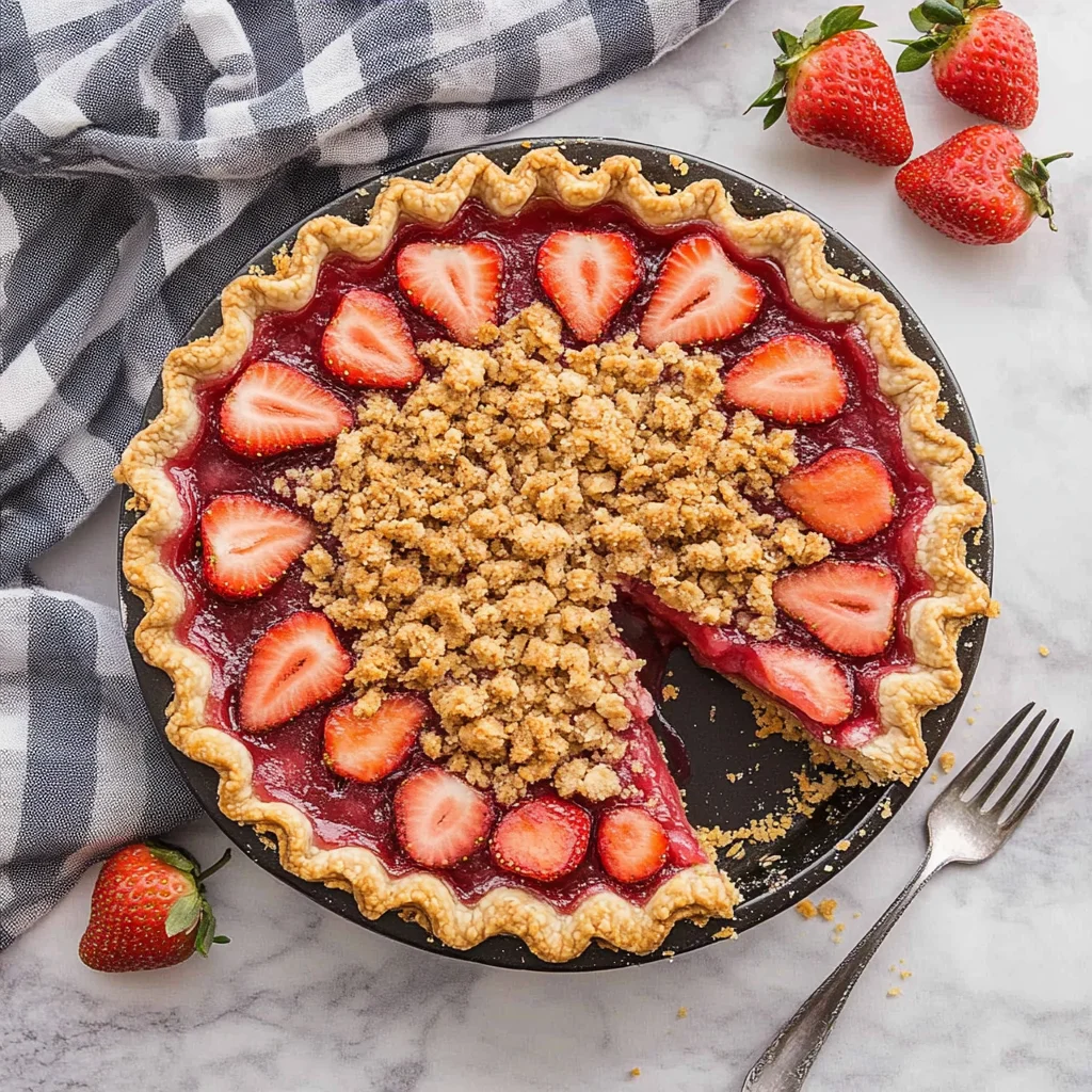 Streusel-Topped Fresh Strawberry Pie + RECIPE VIDEO