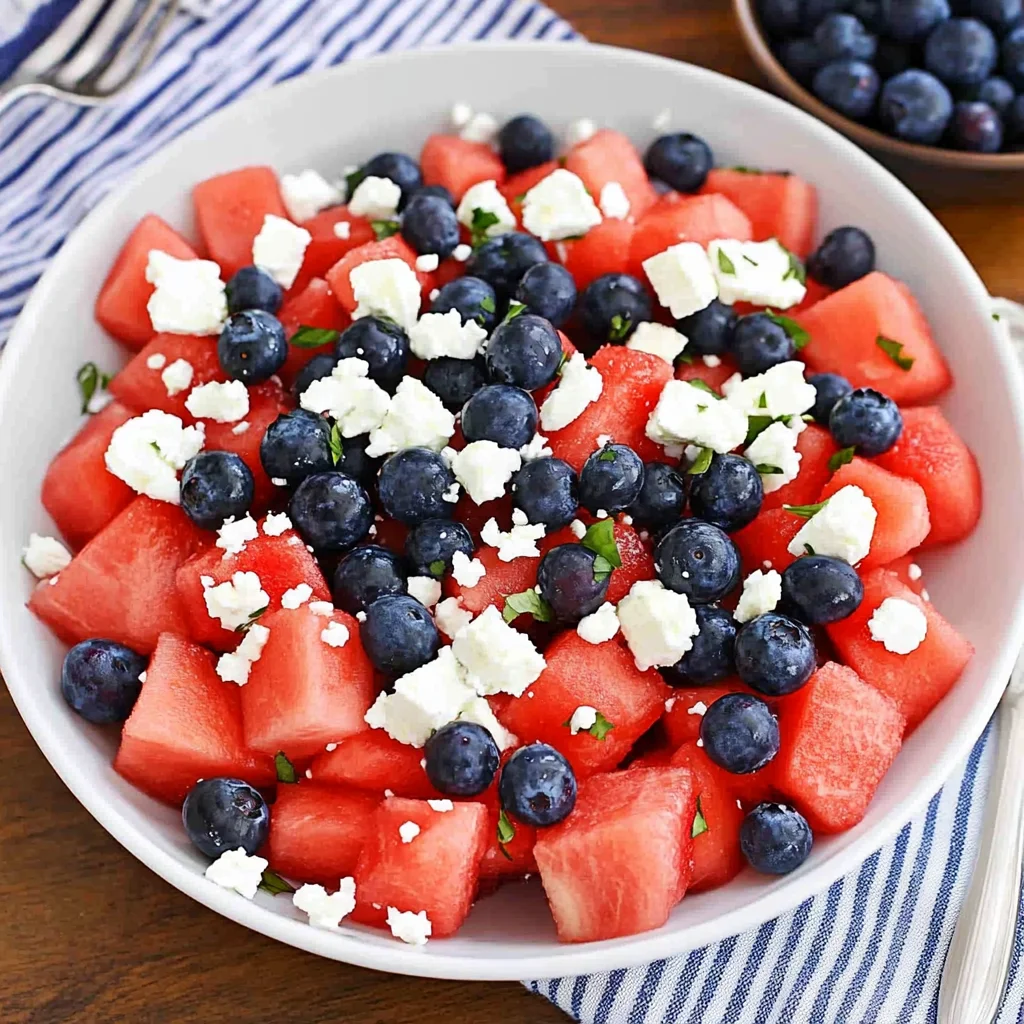 Watermelon Feta Blueberry Salad recipe