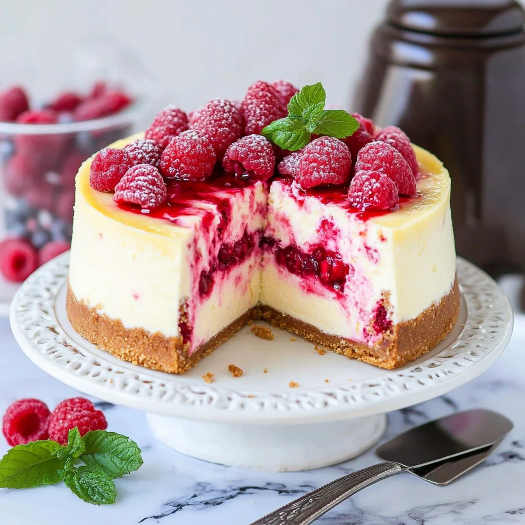 White Chocolate Raspberry Cheesecake Recipe (video)