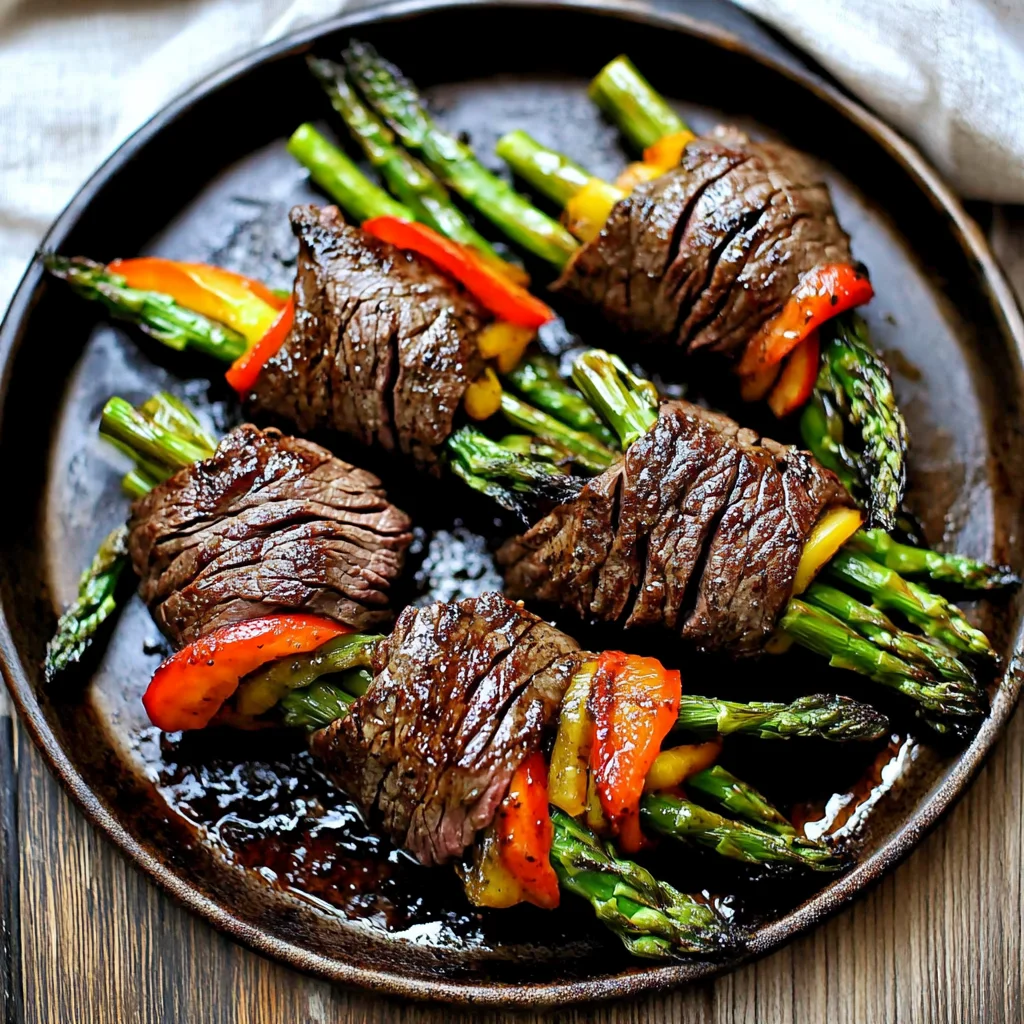 Air Fried Steak and Asparagus Bundles
