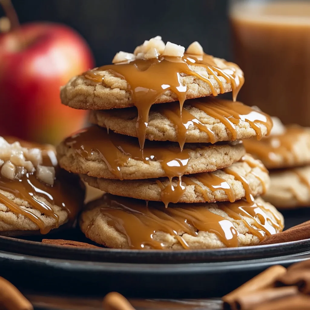 Caramel-Drizzled Apple Cinnamon Cookies