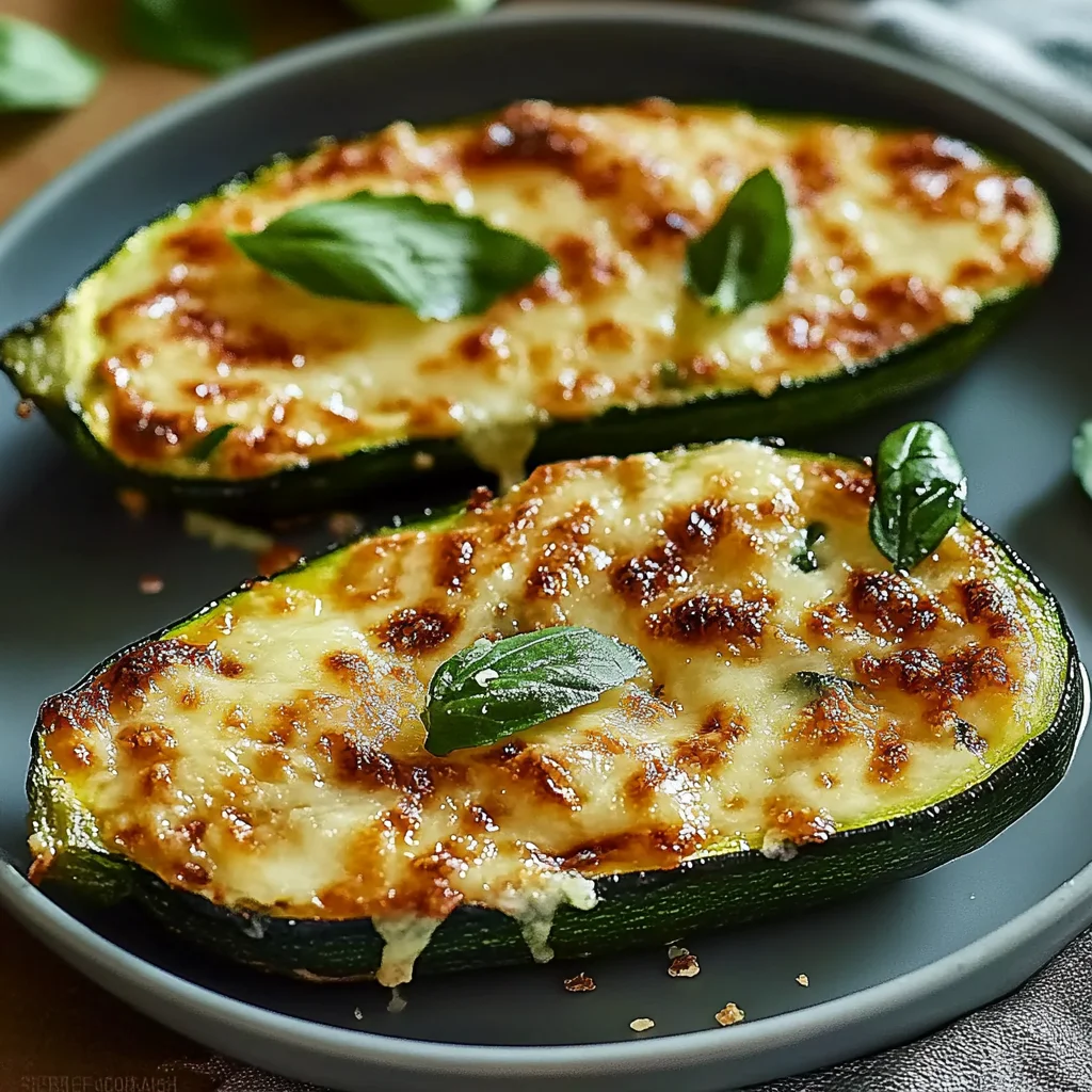 Cheesy Garlic Zucchini Steaks