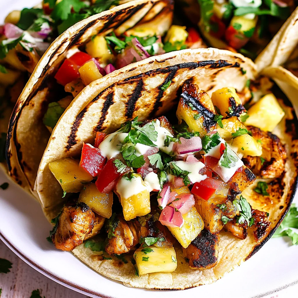 Chili Lime Chicken Tacos with Grilled Pineapple Salsa