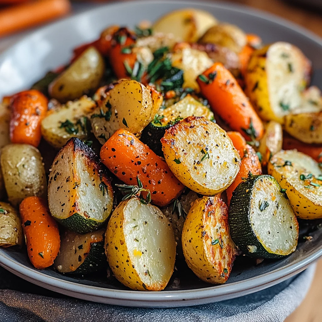 Garlic Herb Roasted Potatoes, Carrots, and Zucchini 🥔🥕🧄