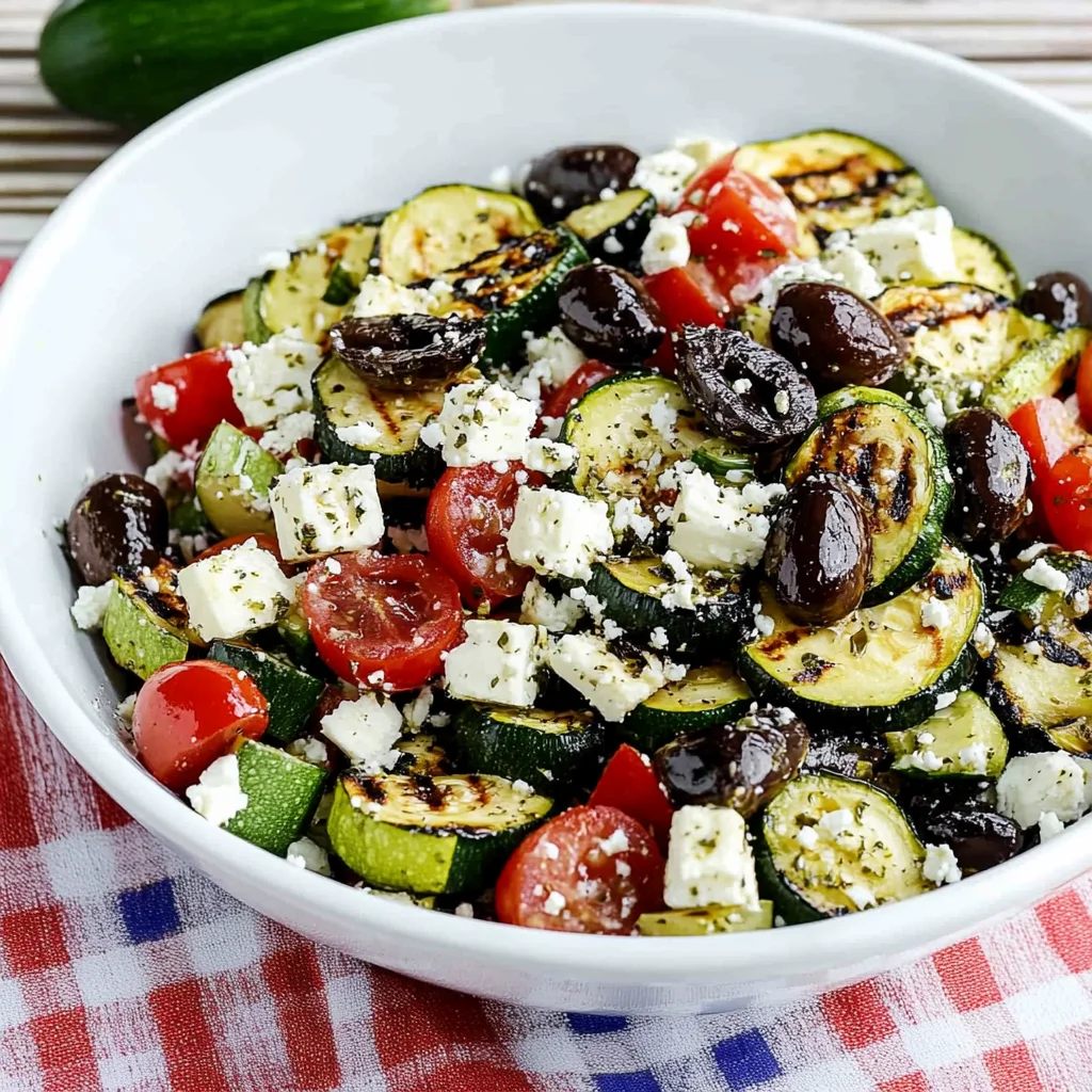 Grilled Zucchini Greek Salad