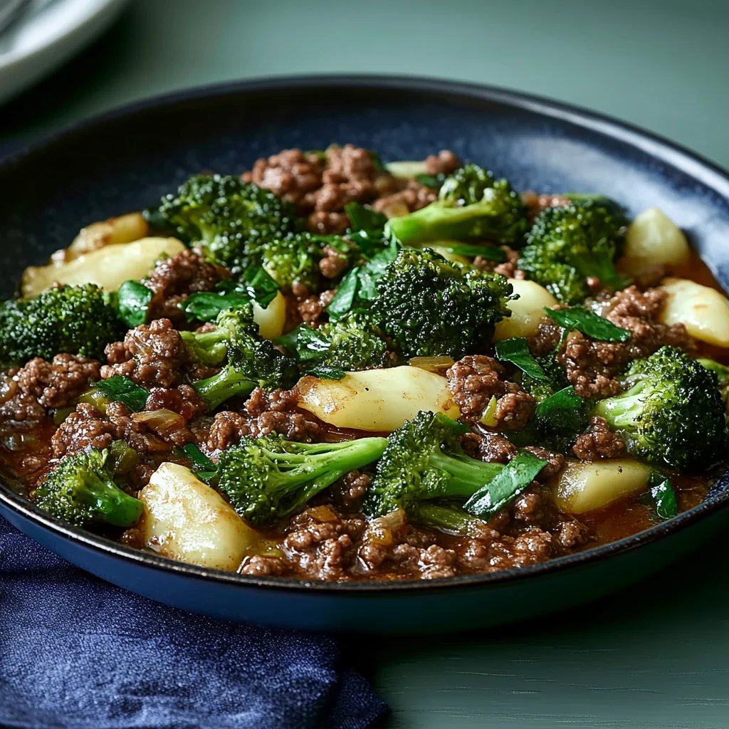 Keto Hamburger Broccoli Skillet