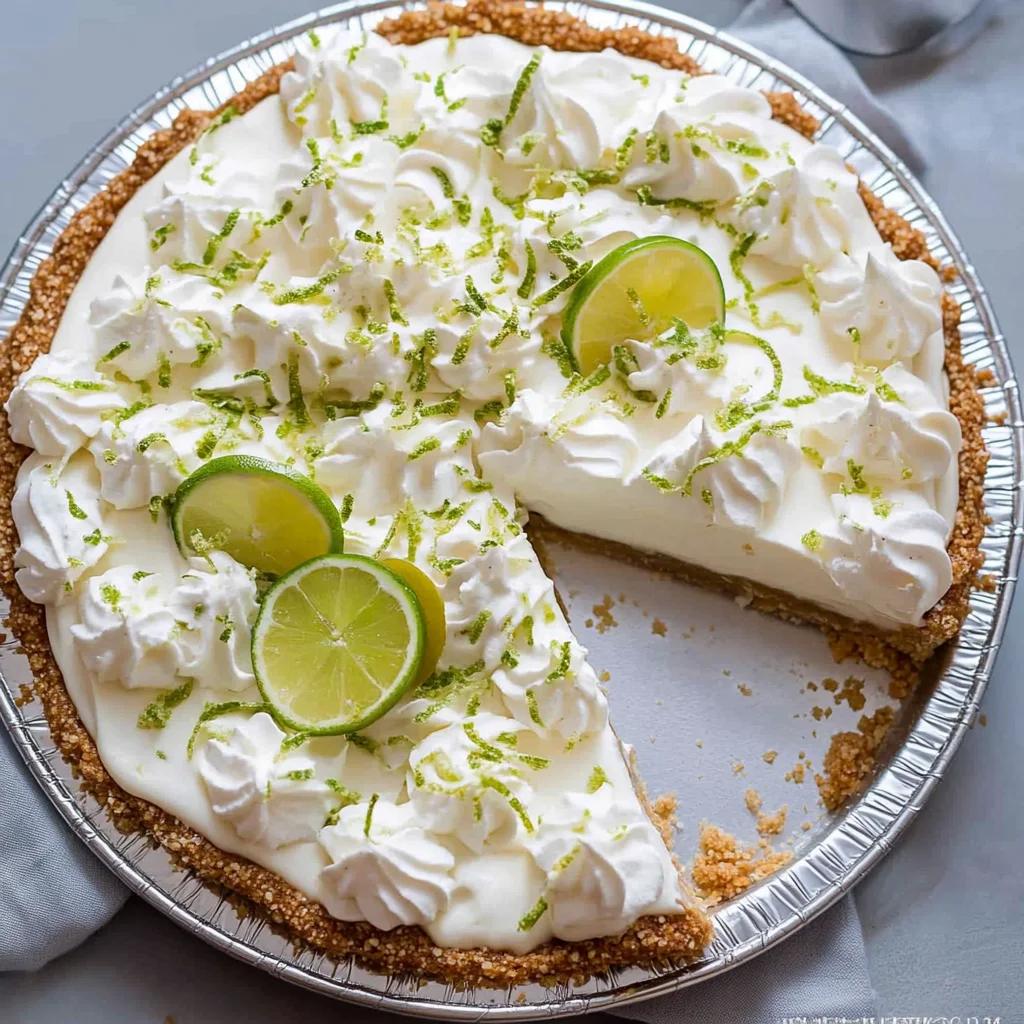 Margarita pie with a pretzel crust
