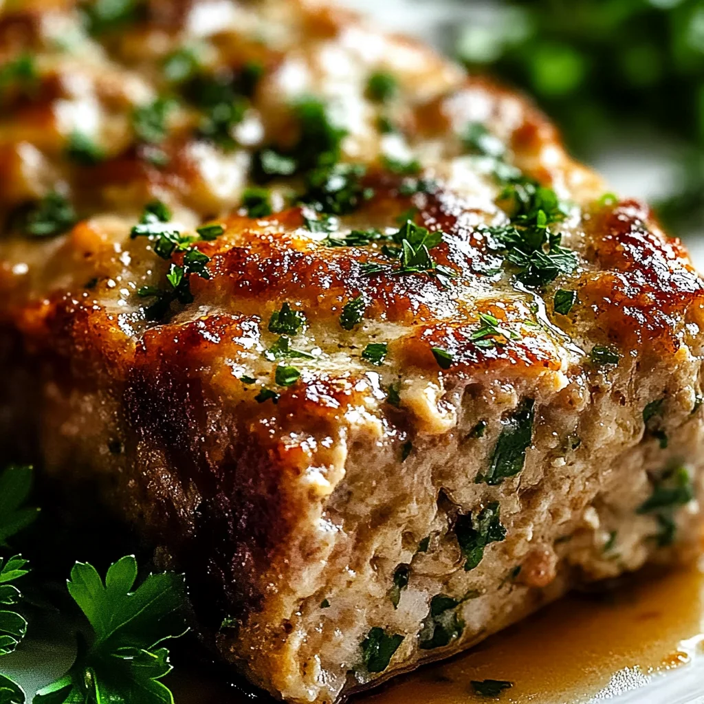 Melt-in-Your-Mouth Garlic Parmesan Chicken Meatloaf