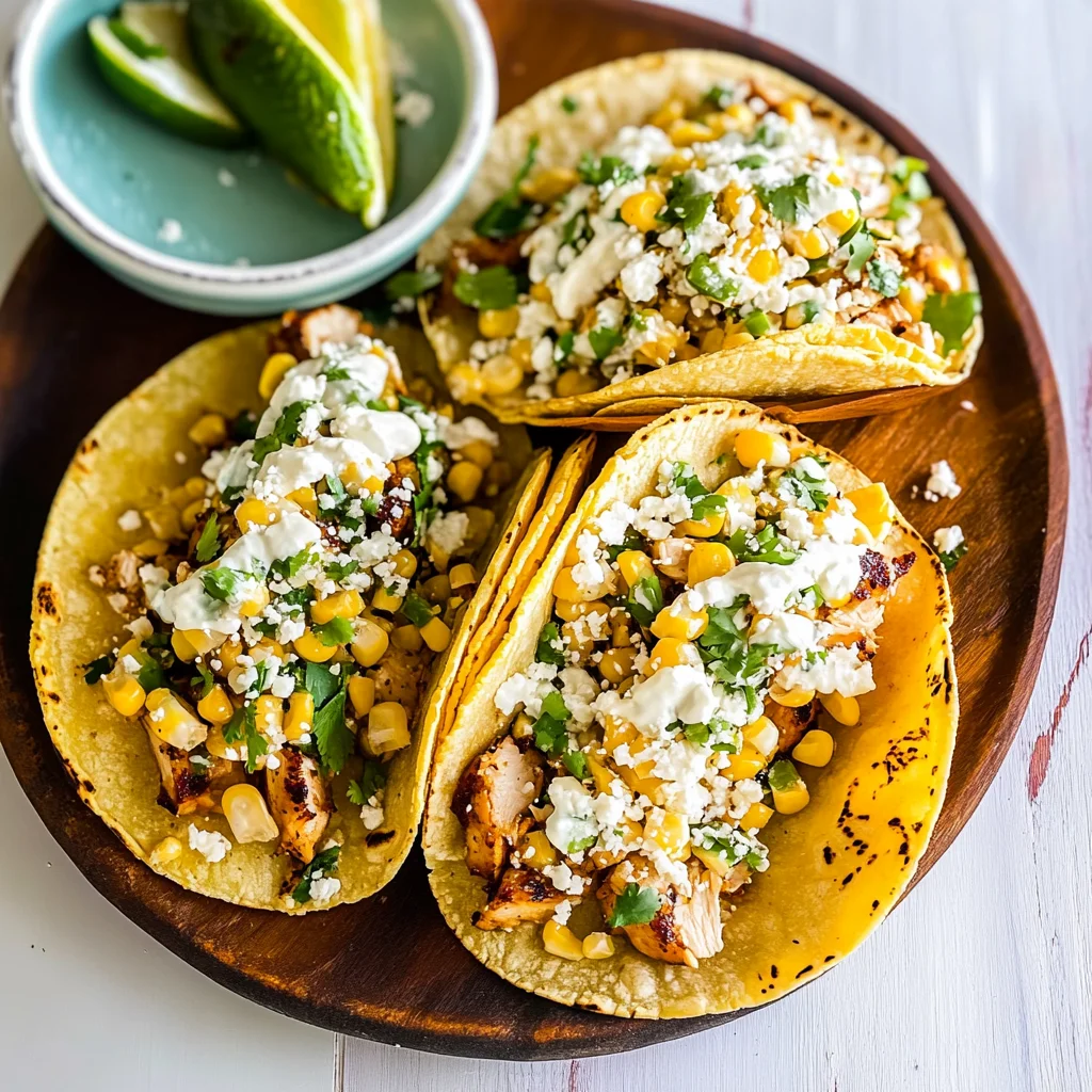 Mexican Street Corn Chicken Tacos