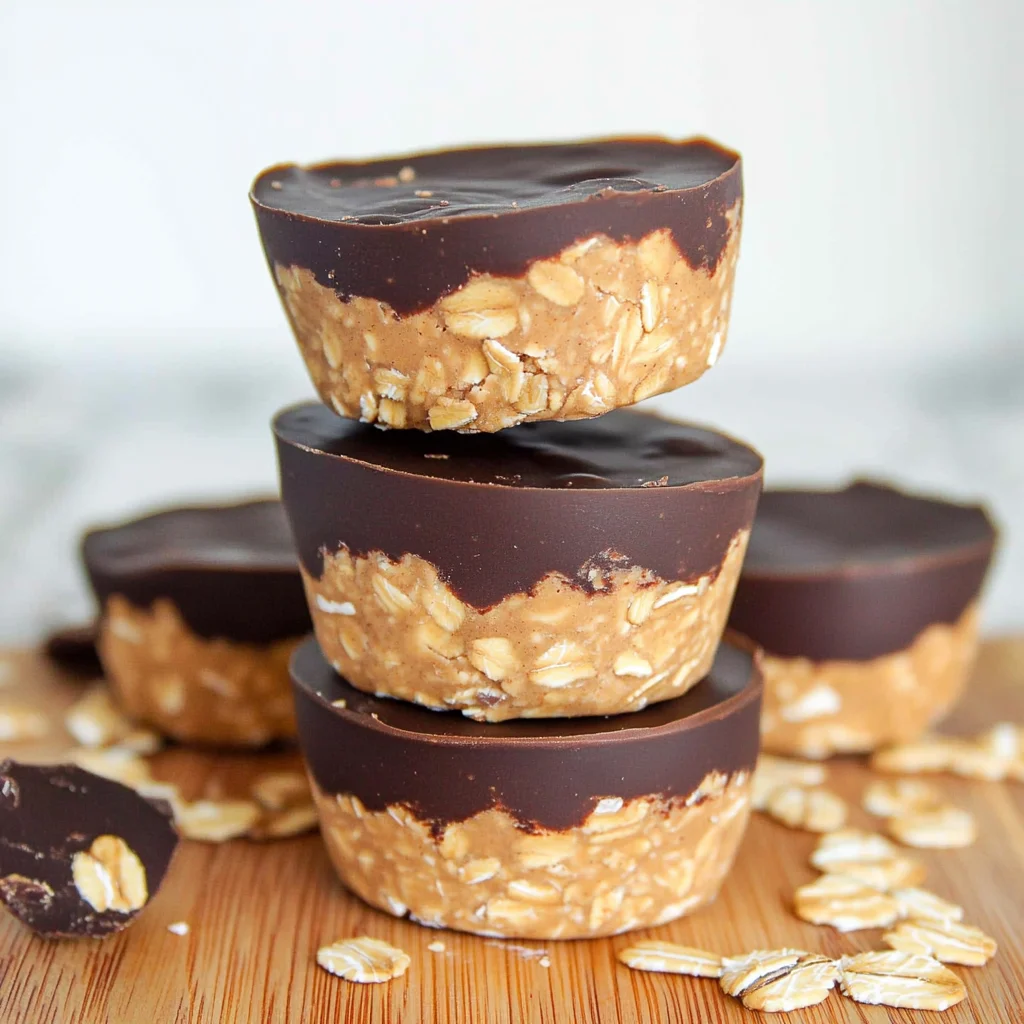 No Bake Peanut Butter Oat Cups