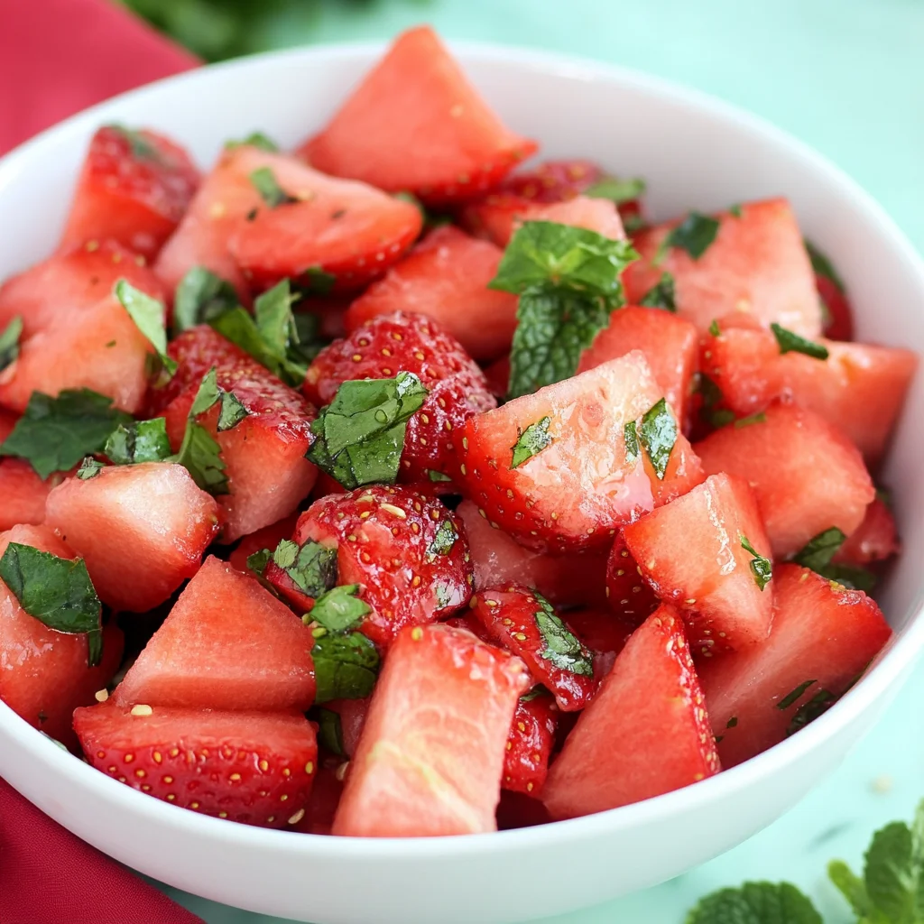 Strawberry Watermelon Salad with Honey Lime Vinaigrette