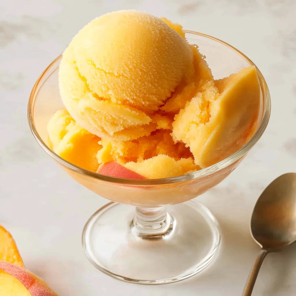 The Best Peach Sorbet Without Ice Cream Maker