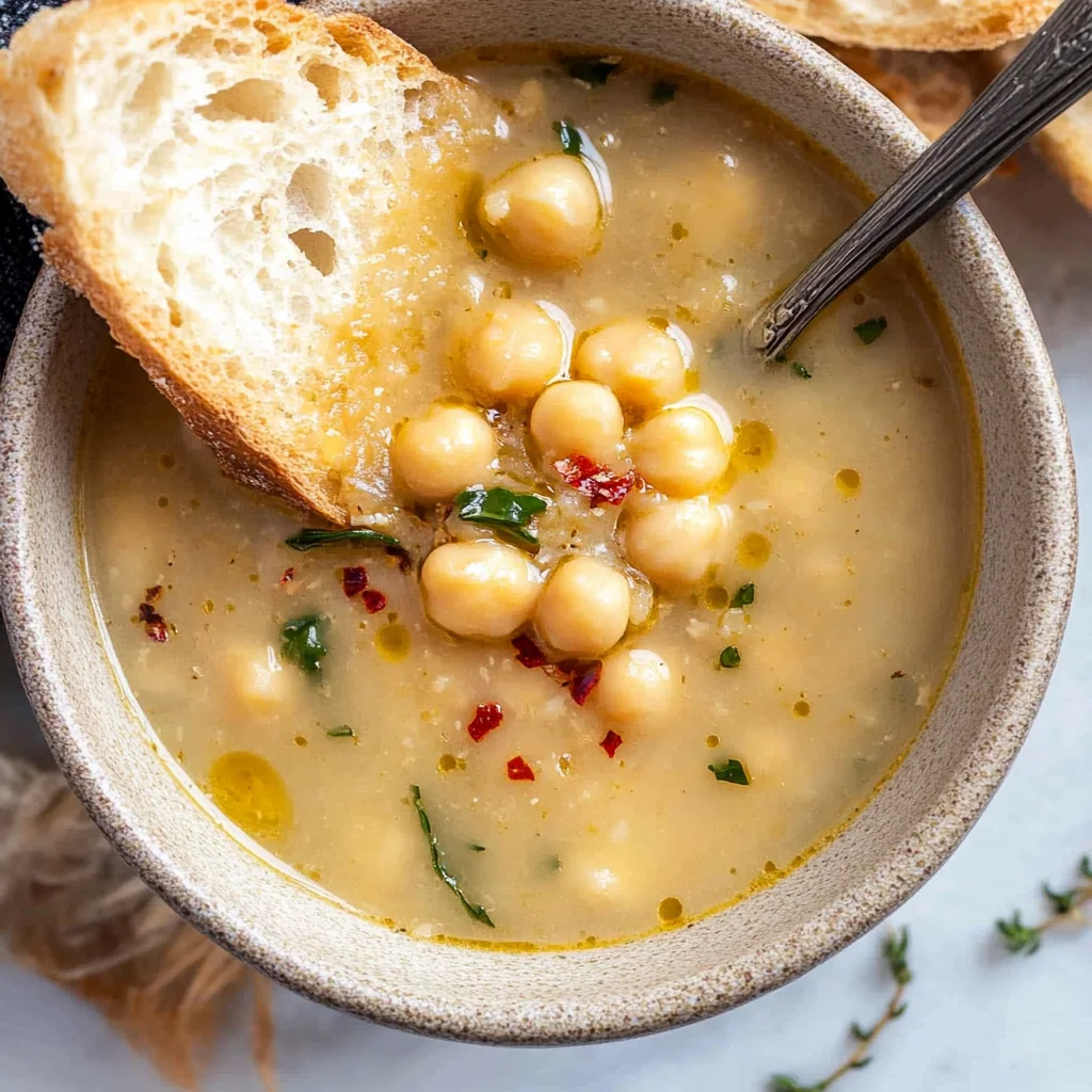 Vegan Garlic Chickpea Soup