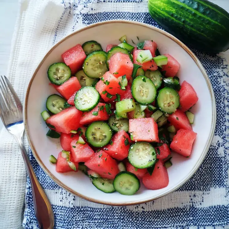 Watermelon Cucumber Jalapeño Salad