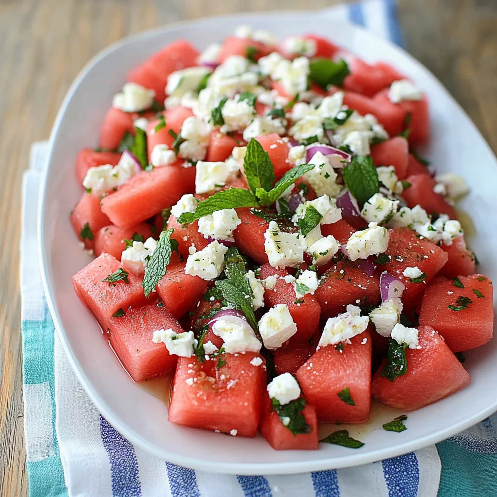 Watermelon Mint Feta Salad