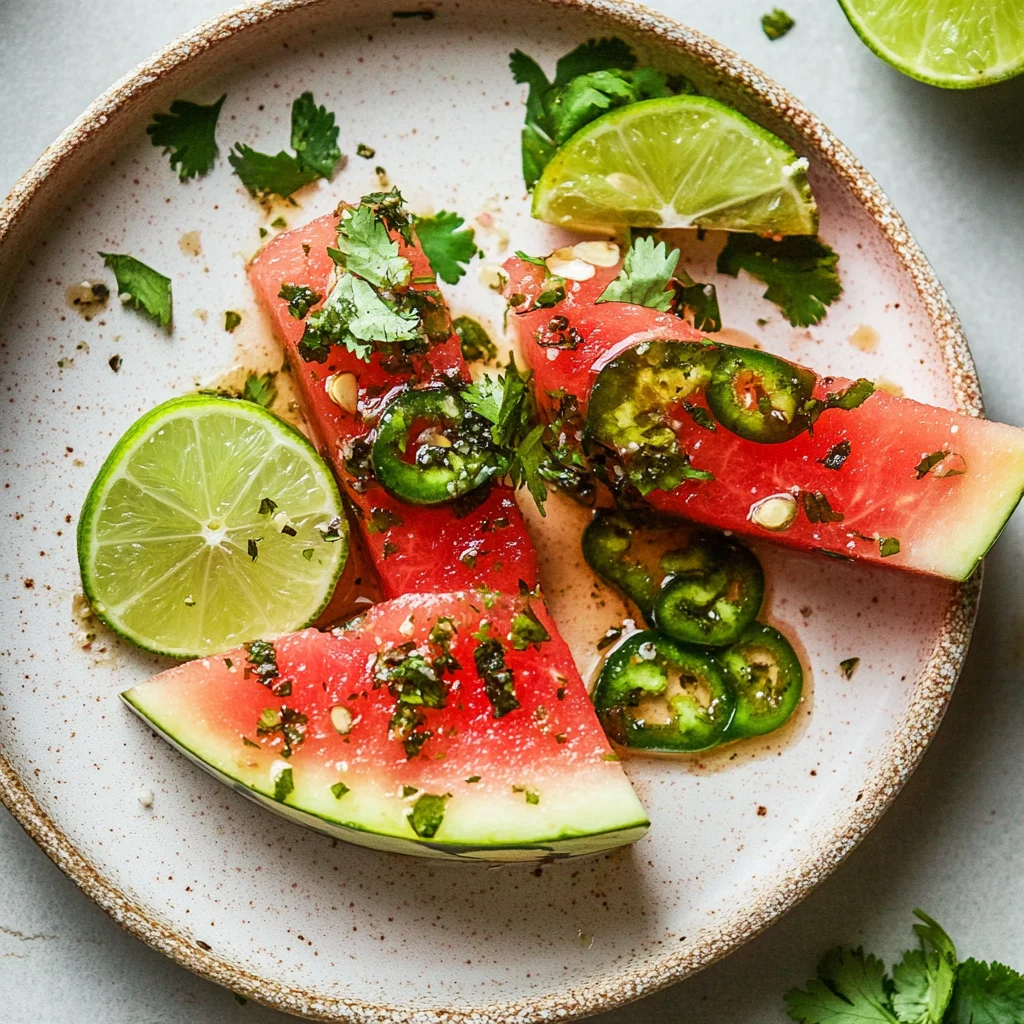 spicy watermelon salad with cilantro and lime