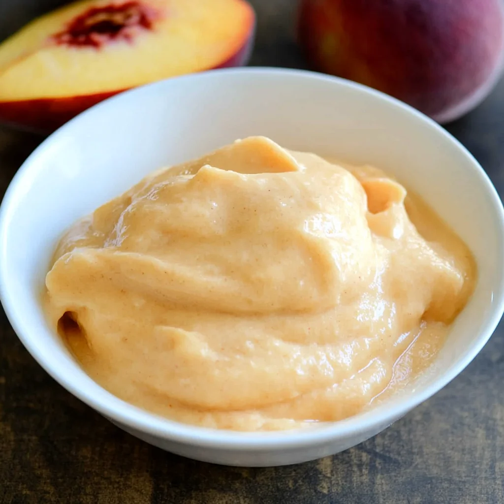 5-Minute Healthy Peach Frozen Yogurt