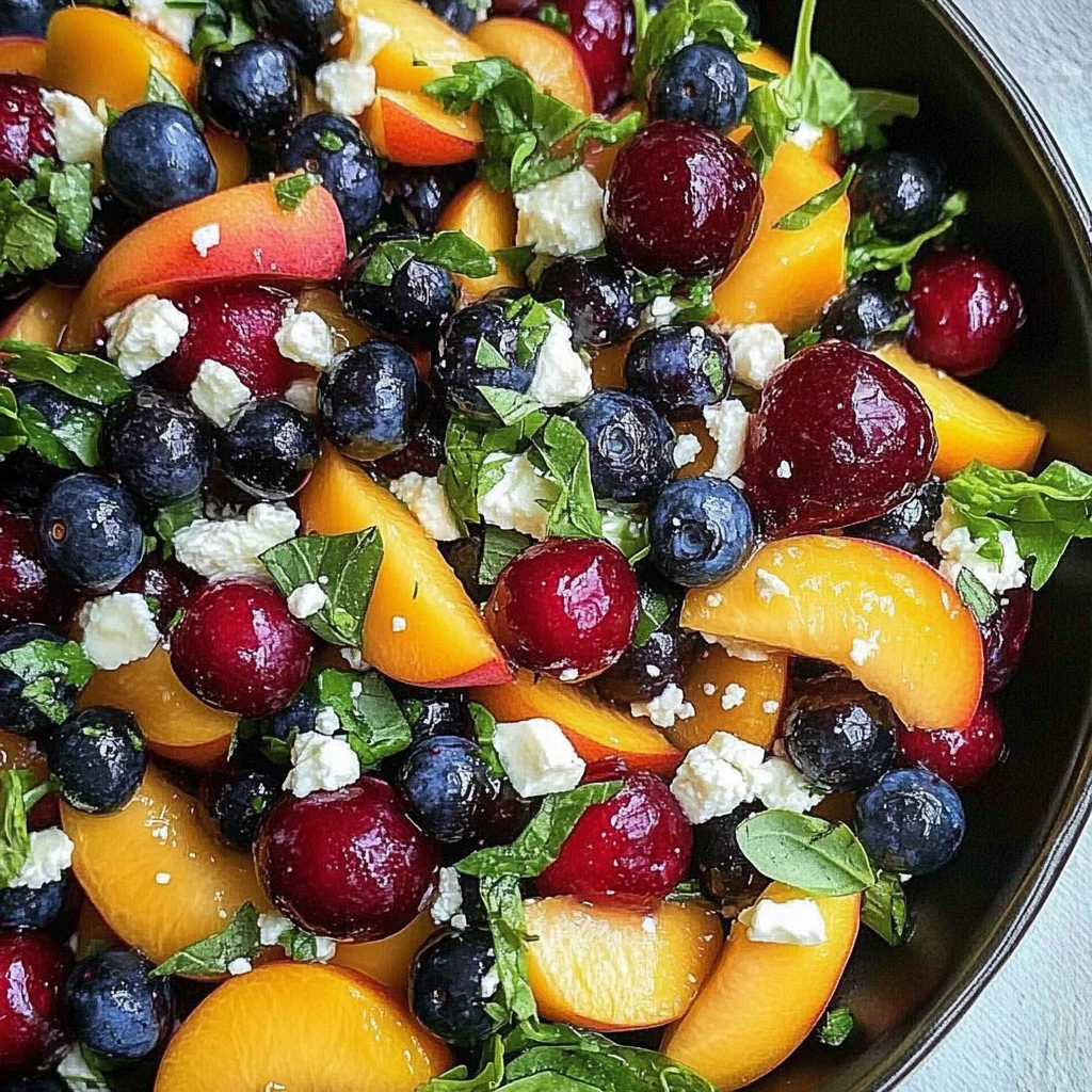 Blueberry Peach Feta Salad