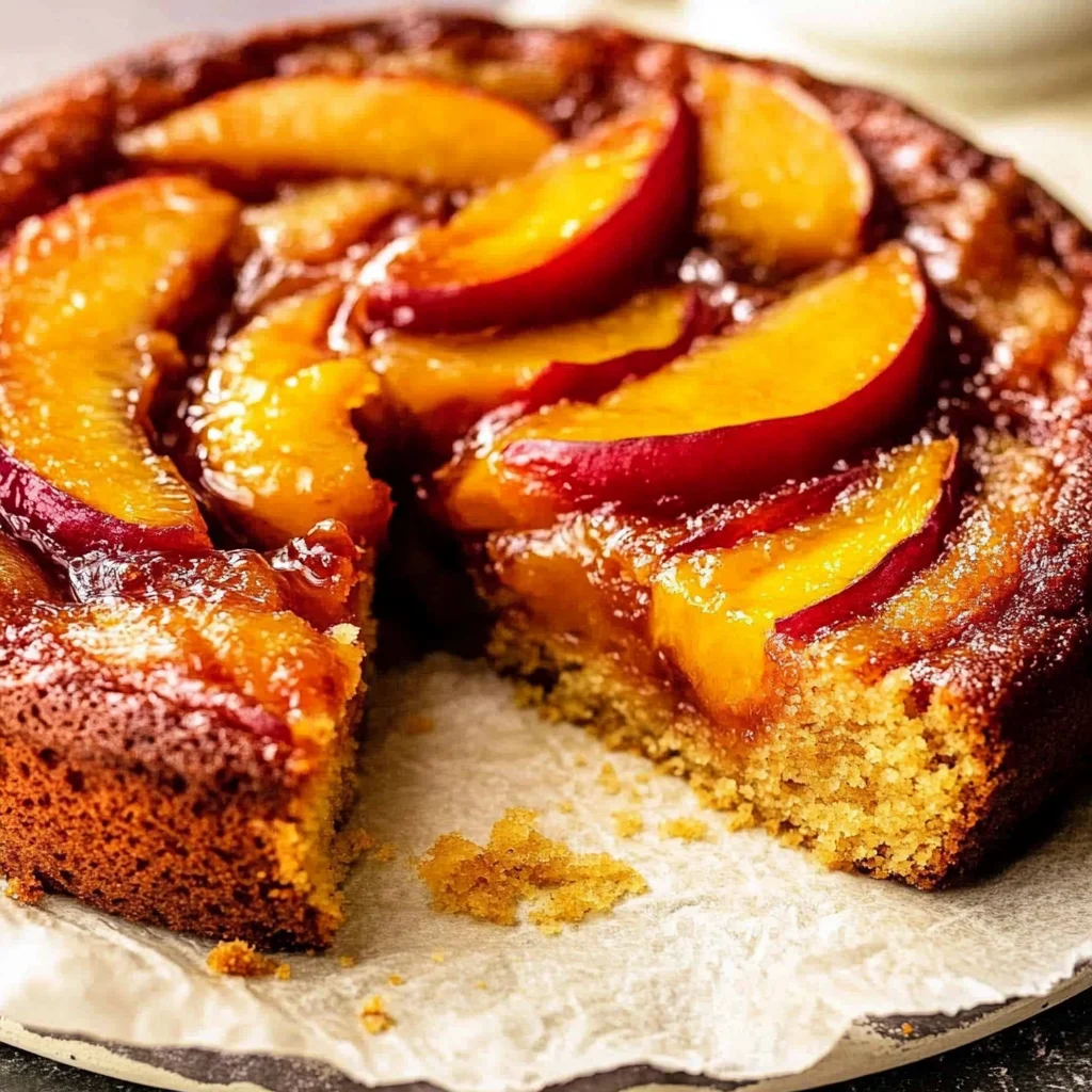 Bourbon Peach Upside-Down Cake
