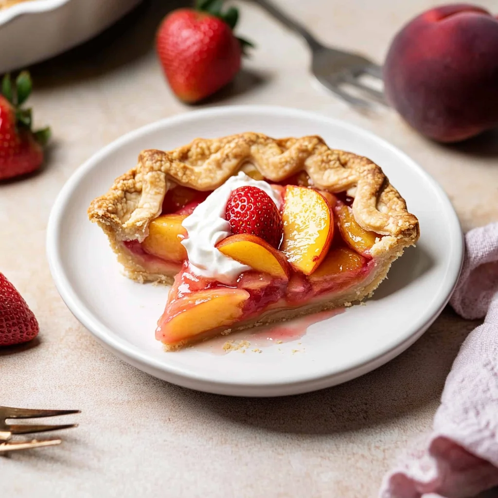 Brown Butter Strawberry Peach Pie