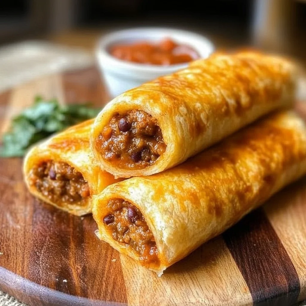 Cheesy Taco Stuffed Breadsticks with Taco Filling