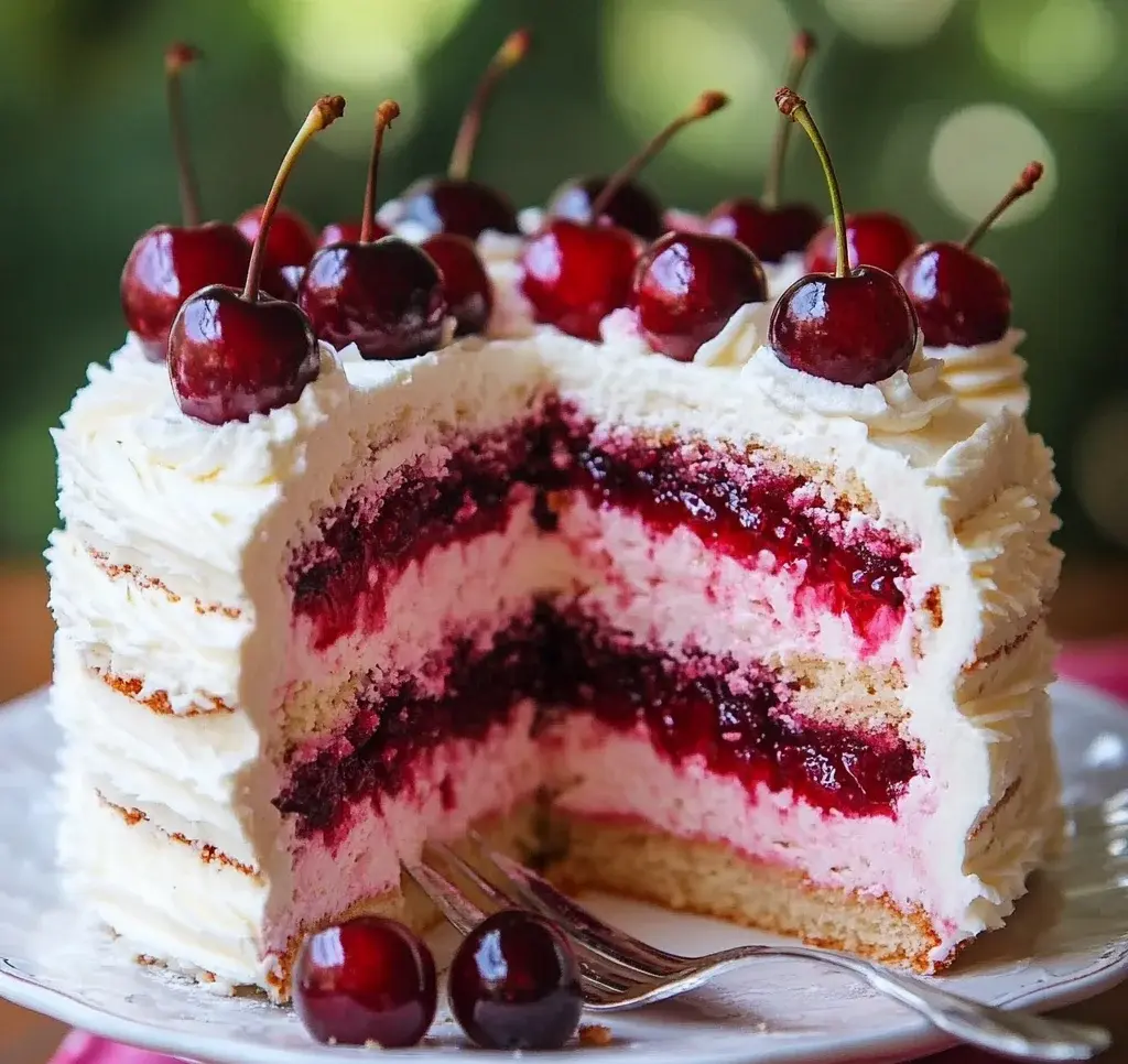 Cherry Layer Cake with Cherry Cream Cheese Frosting