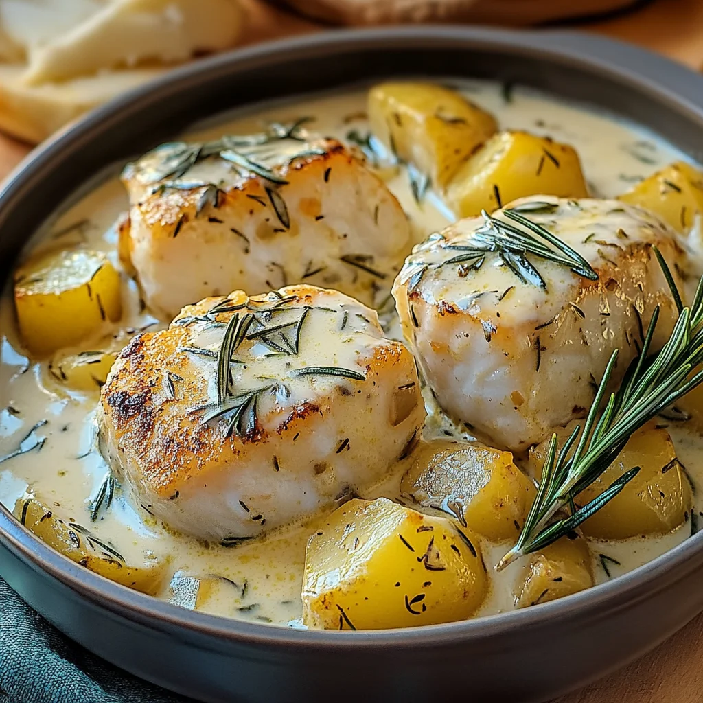 Cod & Potatoes in Rosemary Cream Sauce