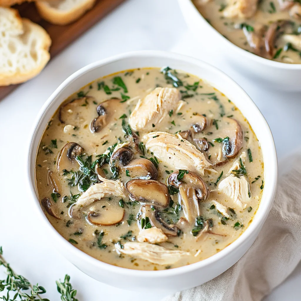 Comforting Rotisserie Chicken and Mushroom Soup